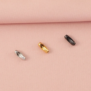 Lot de trois chaînes à billes en acier inoxydable 2,4 mm en argent, or et noir