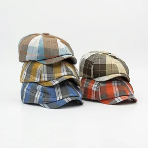 Casquettes gavroche classiques à carreaux britanniques pour hommes et femmes en cinq couleurs
