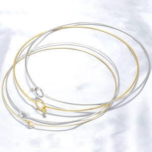Minimalist Stainless Steel Neck Collar Choker Geometric Round Metal Torque Necklace Jewelry For Women