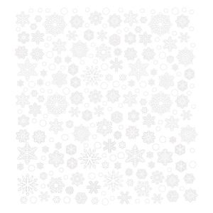 White PVC Christmas snowflake window stickers set with diverse winter static decal designs