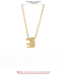 Detailed specs of the gold crown necklace with 45cm chain length and 4.1g weight