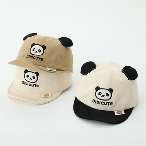 Casquette De Baseball Bébé Panda Coton Bord Souple Chapeau Soleil Tout-petit Oreilles Animales Broderie Mignon