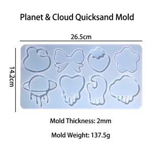 Molde de silicona para resina con formas de planetas y nubes para manualidades DIY