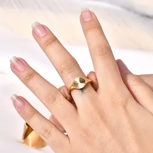 Minimalist 18K gold plated sunburst stackable ring with high polished radiating pattern