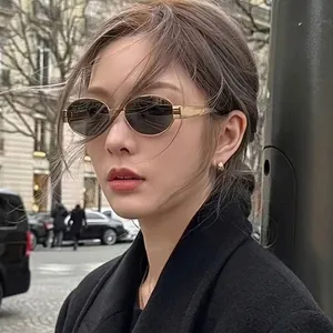 Vintage Oval Sunglasses Metal Frame UV400 Protection Retro Fashion Eyewear For Street Photography Unisex