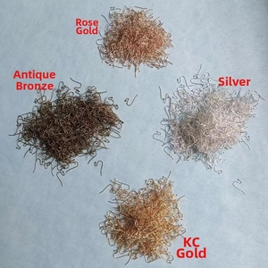 Detalle de ganchos para pendientes DIY en oro rosa, plata, bronce y oro KC para bisutería