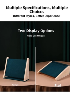 Dual-mode wood and green velvet jewelry display stand for necklaces and bracelets