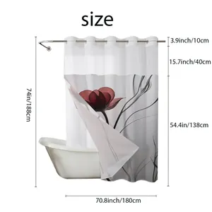Detailed size chart for waterproof butterfly floral shower curtain 180x188cm