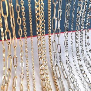 Stainless Steel DIY Jewelry Making Chain Findings Gold Plated Paperclip Figaro Style Minimalist Craft Accessories