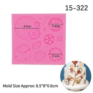Steampunk clock gear silicone mold for fondant and chocolate DIY cake baking