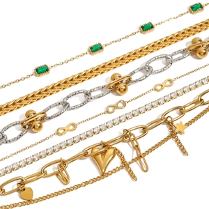 Vintage Stainless Steel Zircon Artificial Pearl Bracelet For Women Heart Infinity Charm Adjustable Chain Fashion Aesthetic Jewelry