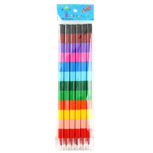 12-color stackable building block crayons for creative kids' drawing and DIY doodling