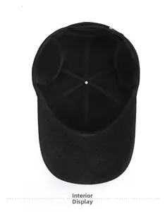 Detail view of winter baseball cap interior featuring ear protection and 6-panel structure