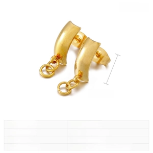 Détail des bases de boucles d'oreilles courbées 13x5mm en acier inoxydable doré et acier