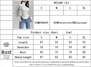 Tabella taglie per maglietta aderente a collo alto con misure da S a XL in centimetri