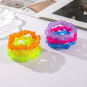 Chic multi-layered star acrylic elastic bracelets with glitter finish for women