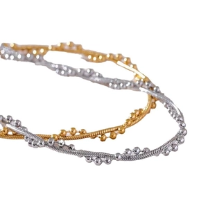Gold and silver stainless steel snake bead chain necklaces with polished finish