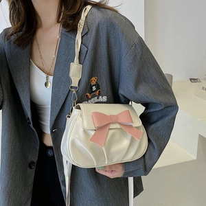 Sac À Bandoulière Plissé Avec Nœud Cuir PU Rétro Doux Sac Bandoulière Poignée Tressée Pour Femme Quotidien