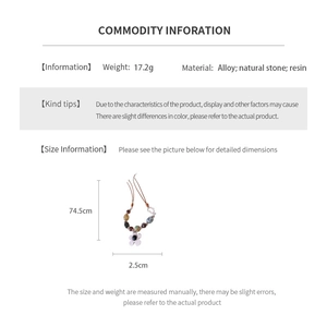 Detailed size and material guide for vintage flower resin beaded necklace with alloy and stone