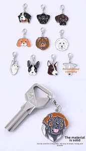 Détails de divers pendentifs de chien en émail avec fermoirs pour porte-clés DIY