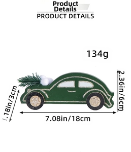 Spécifications de taille pour la décoration de voiture de Noël en bois vert foncé