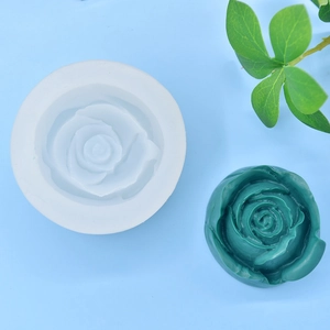 3D rose flower silicone mold for DIY candles and soaps with realistic petal texture