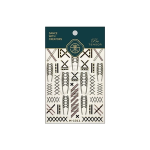 3D nail stickers M-1011 featuring black and red lace patterns with gold accents