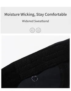 Detail of the moisture-wicking sweatband inside a breathable sports baseball cap