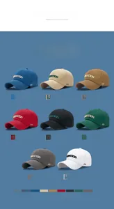 Collection of eight cotton baseball caps featuring 3D Creation embroidery in various colors
