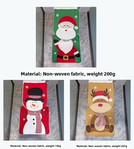 Detailed view of 2-piece Christmas toilet cover sets in Santa, Snowman, and Reindeer designs