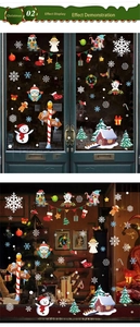 Detaillierte Weihnachtsfensteraufkleber mit Eulen, Schneemännern und festlicher Deko