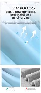 Detail showing breathable quick-dry fabric texture of the light blue hooded beach poncho