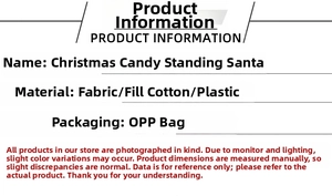 Detailed specification list for standing Christmas gnome candy decoration and materials