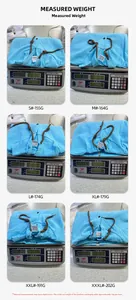 Detailed weight chart showing net weight of men's linen short sleeve hoodies from S to 3XL