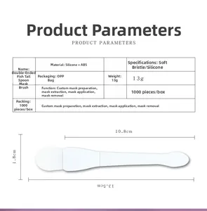 Tableau de tailles pour pinceau masque à double extrémité en silicone de 13,5 cm