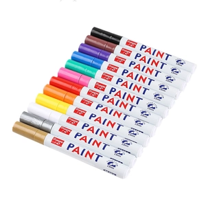 Set of 12 multi-color oil-based paint markers with 2.8mm nib for various surfaces