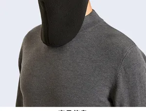 Detail of windproof black polar fleece neck warmer showing thermal fabric texture