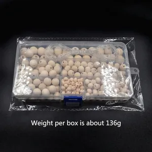 DIY Schima Superba wooden bead kit with 6-14mm loose beads, elastic string and storage box