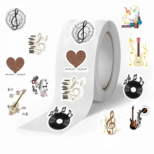 Music Theme Washi Tape Stickers Cartoon Musical Instrument Guitar Piano Vinyl Record Note Decorative Scrapbook Envelope Seal Stickers