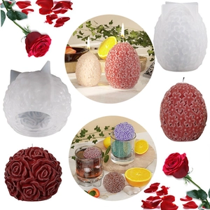 Detail of 3D rose cluster silicone mold for handmade soap and floral scented candles