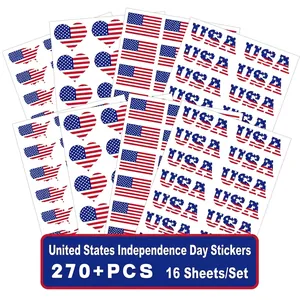 USA 250th Independence Day stickers set with 270+ flags and map designs for decoration