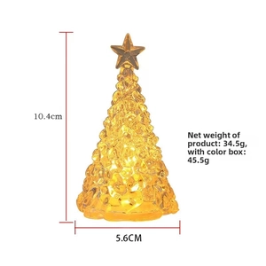 Detailed size specifications for the glowing crystal Christmas tree lamp ornament