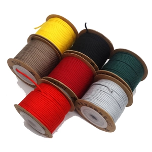 Close-up of 1.5mm colorful cotton cords for DIY jewelry weaving and tassel making