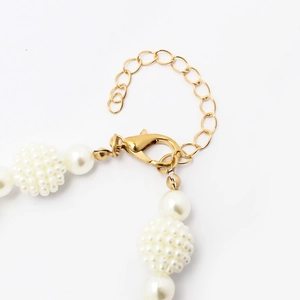 Love pendant pearl necklace with gold lobster clasp and adjustable extension chain