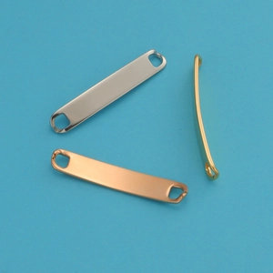 Curved stainless steel connectors in silver, gold, and rose gold for DIY jewelry making