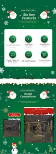 Detailed macro view showing the 3D visual effect of golden Christmas tree glass stickers