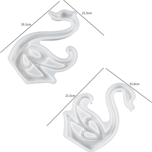 Set di stampi in silicone a forma di cigno in due dimensioni per decorazioni in resina
