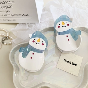 Pinces à cheveux bonhomme de neige mignonnes en résine bleu et blanc pour femmes