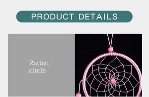 Close-up of a pink woven rattan circle for handmade rainbow dream catcher wall decor