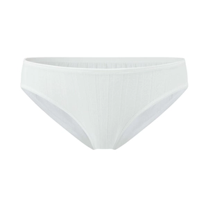 White ribbed cotton panties for women with breathable low-rise seamless design